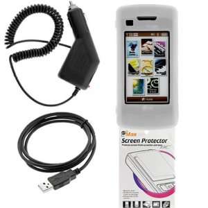  Rapid Car Charger + USB Data Cable + Clear Silicone Skin 