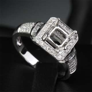   14K White GOLD .57ct DIAMOND Halo Engagement RING SETTING 7#  