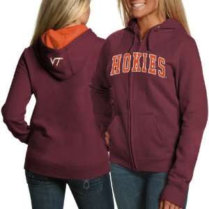   Ladies Maroon Game Day Full Zip Hoody Sweatshirt (X Large) Sports