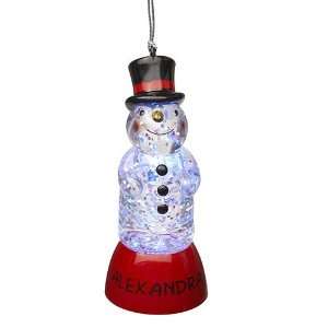  Personalized Color Changing Lighted Snowman Ornament 