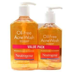  Neutrogena Oil Free Acne Wash, 9.1 Fl. Oz. and 6 Fl. Oz 