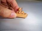 New cute miniature book La Santa Biblia with wooden stand. 1 cm 0.5 