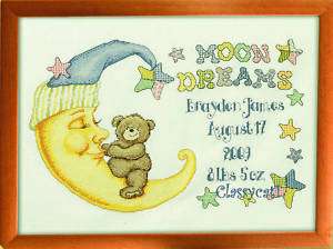 Bucilla Moon Dreams Birth Record Cross Stitch Kit  