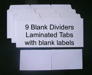 Blank Laminated Tab Divider Cards The Coupon Wallet®  