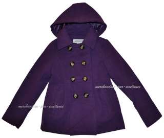   FOG purple Winter Jacket PEA Dress Coat Hooded NEW Size Small  