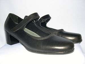  COMFORT Womens Black Leather Mary Jane Shoes Heels Size 42 OR 10 US