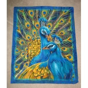  Peacock Fleece Throw Blanket