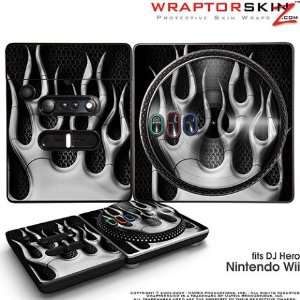 DJ Hero Skin Metal Flames Chrome fits Nintendo Wii DJ Heros (DJ HERO 