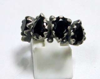 vintage antique sterling silver hematite ring jewelry  