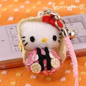  Sanrio Hello Kitty Yukinko Chirimen Plush Doll Cell Phone 