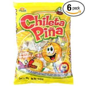 El Azteca Chileta Pi?a, 40 Count Candies (Pack of 6)  
