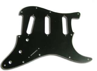 Strat Pickguard,3 Single Coil, Black, Fits Fender  