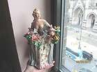 Antique Italian Porcelain Lady w/Basket of Flowers Figurine   Must 