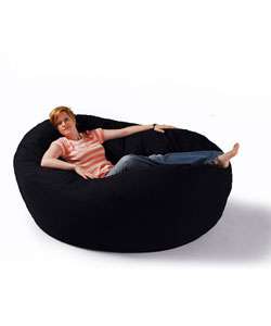 Zoe 6 foot Black Cocoon Beanbag Chair  