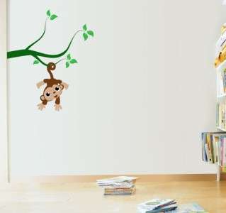 Cute Monkey Hanging in Tree   Vinyl Wall Decal  