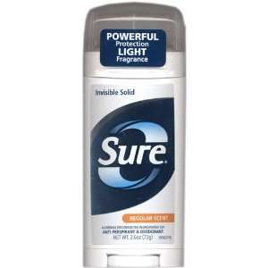 Sure Invisible Solid Anti Perspirant Deodorant Regular Scent 2.6 oz 