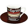 Konitz Espressos Coffee Stripes Cups and Saucers (Set of 4 