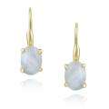Stonique Creations 18k Gold over Silver Lace Agate Earrings (2 1/2ct 