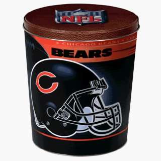Chicago Bears 3.5 gallon gift tin filled with three premium gourmet 