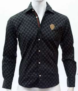 Nwt ¹Gucci Men Cotton GC Design Dress Shirt Size S M L XL  