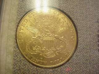 1907 $20 LIBERTY DOUBLE EAGLE GOLD PIECE BU BRILL UNC IN PLASTIC SLAB 