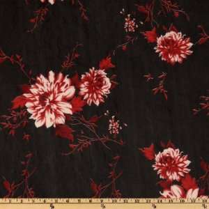  60 Wide Mesh Floral Red/Black Fabric By The Yard Arts 