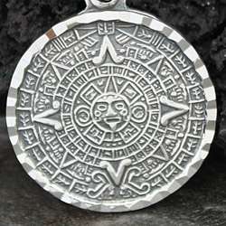 Sterling Silver Aztec Calendar Pendant (Mexico)  