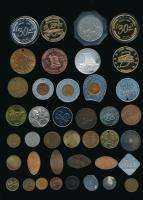 40 OLD TOKENS + MEDALS + ELONGATES    