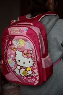 Sanrio Hello Kitty Pink school bag BackPack nylon NEW 3  