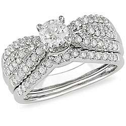 14k White Gold 1ct TDW Diamond Bridal Ring Set (H I, I1 I2 
