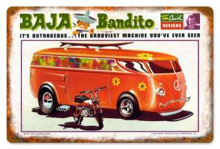 Baja Bandito VW bus very cool reproduction metal sign  