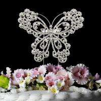 Vintage Style Crystal Butterfly Cake Topper  