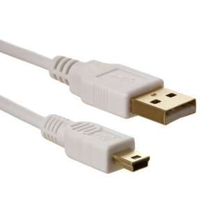  Cmple   USB A to Mini B Camera Cable, 3FT, White 