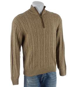 Weatherproof Mens Cable Knit Half Zip Sweater  