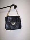 WOMANS BOTKIER BLACK LEATHER HAND BAG PURSE WITH STUDS XLNT USED 