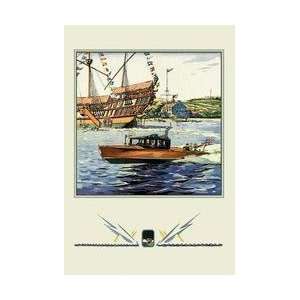  Flags and Boat (Dodge Boats) 20x30 poster