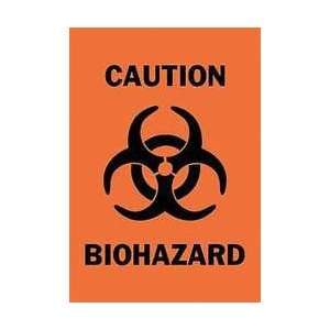 Caution Biohazard Sign,10 X 7in,bk/orn   BRADY  Industrial 