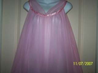   LONG DOUBLE LAYER CHIFFON AND LACE SISSY NIGHTGOWN,LG XL  
