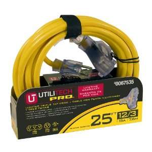  Utilitech 25 3 Outlet 12/3 Extension Cord UTP611825