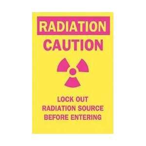 Radiation Sign,10 X 7in,pink/yel,eng   BRADY  Industrial 