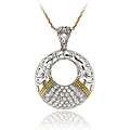 Icz Stonez Gold over Silver Cubic Zirconia Open Circle Necklace Today 