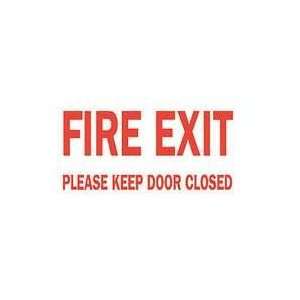 Sign,7x10,fire Exit Please Keep Door   BRADY  Industrial 