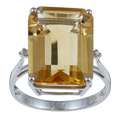 Viducci 10k White Gold Citrine and Diamond Ring