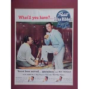 Ben Hogan Golfer Of The Year 1951 Pabst Blue Ribbon Beer Advertisement 