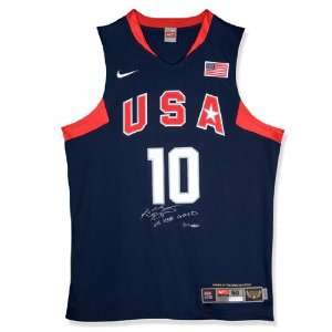 Kobe Bryant Team USA Autographed Nike Blue Jersey with 08 USA Gold 