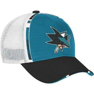  Reebok San Jose Sharks Draft Day Flex Hat   Teal/Navy Blue 