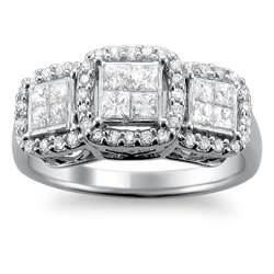   1ct TDW Princess Diamond Engagement Ring (H I, I1 I2)  
