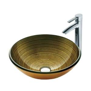  Vigo VGT109 Bronze Glass Vessel Sink and Faucet Set