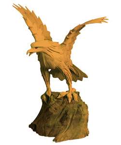 Soaring Eagle Driftwood Statue  