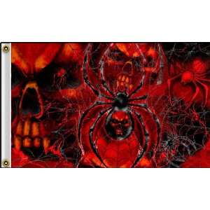    NEOPlex 3 x 5 Flag   Spider Skulls Red/Black